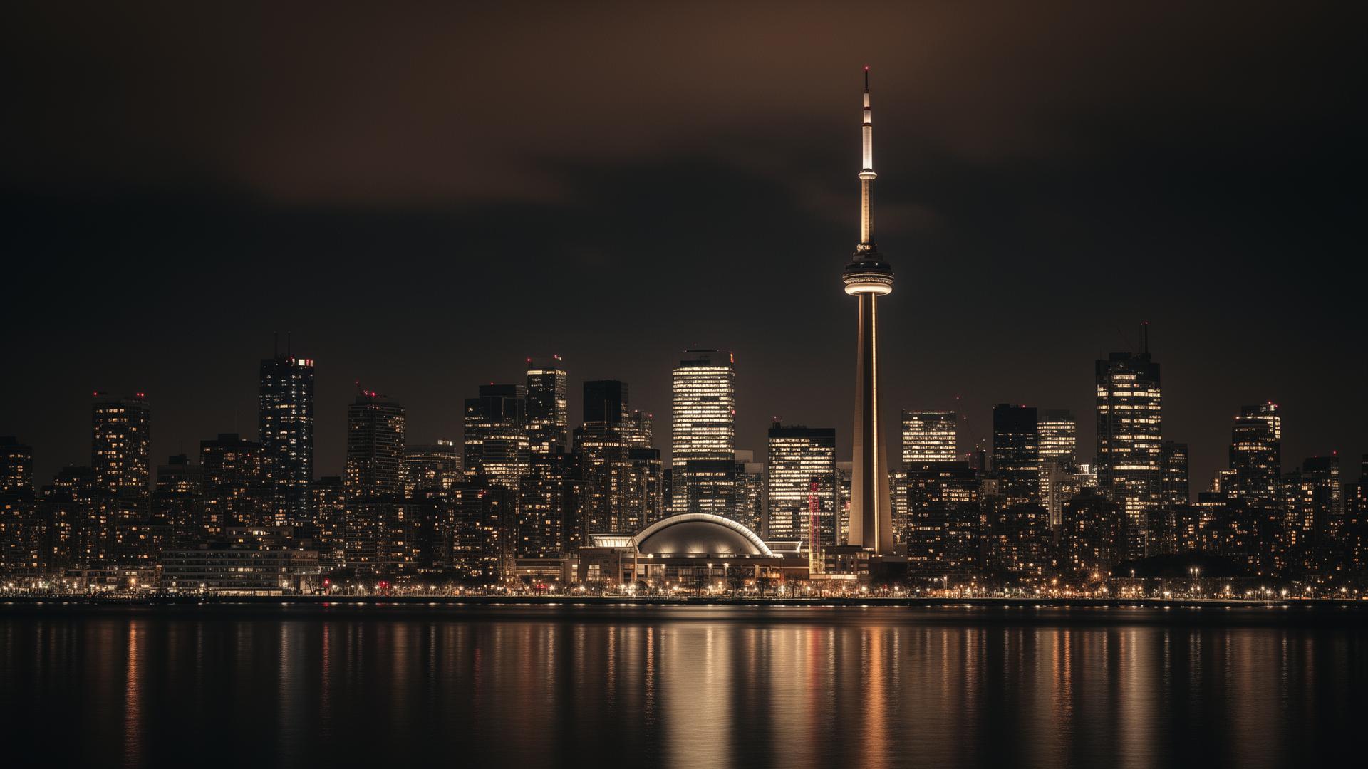 Urban cityscape at night